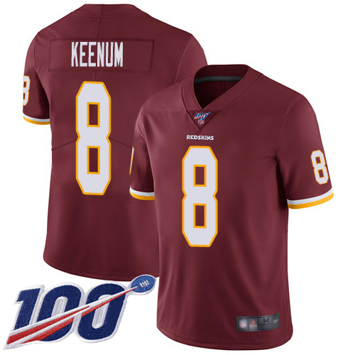 Washington Redskins Limited Burgundy Red Men Case Keenum Home Jersey NFL Football 8 100th